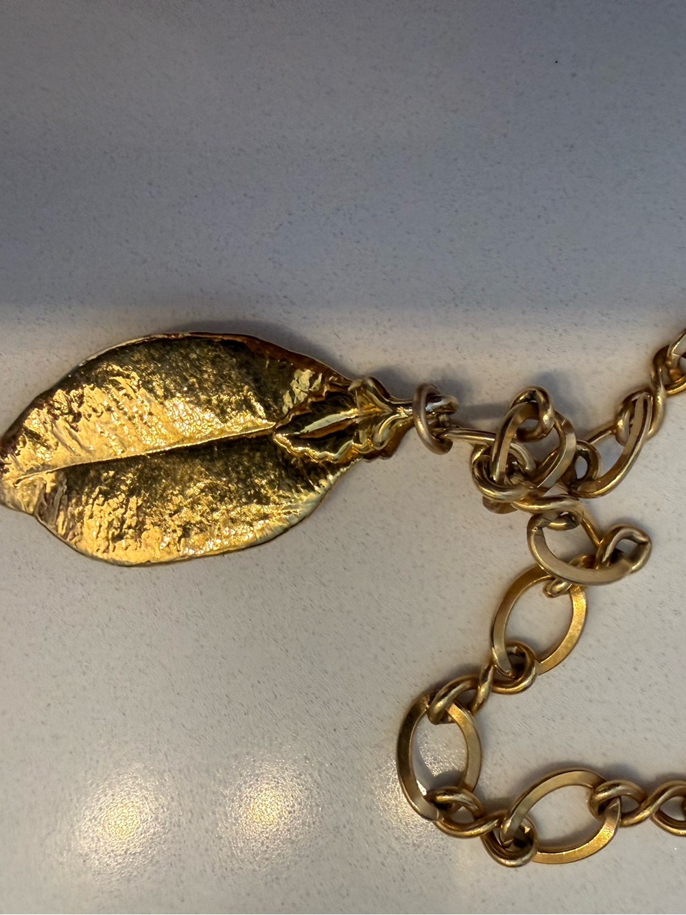 Gold Leaf Pendant Chain Necklace - Women Jewelry